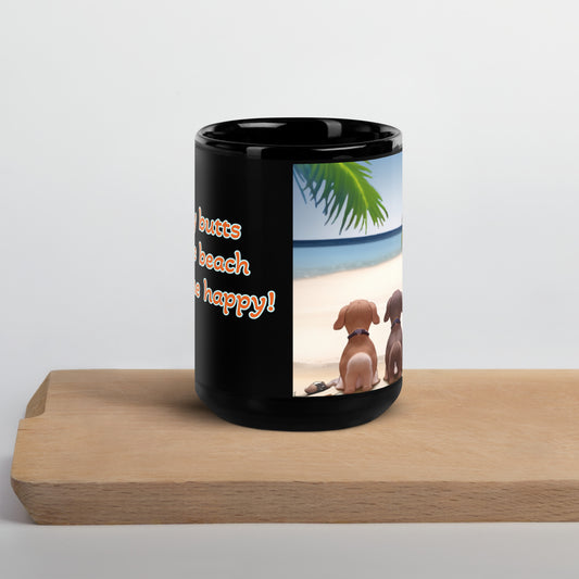 Puppy butts on the beach mug