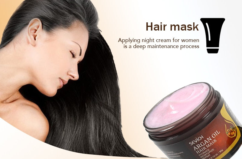 Sevich Argan Oil Moisturize Hair Treatment Mask Repair Damage Hair Root 80g Keratin Hair and Scalp Treatment Deep Hair Care Mask