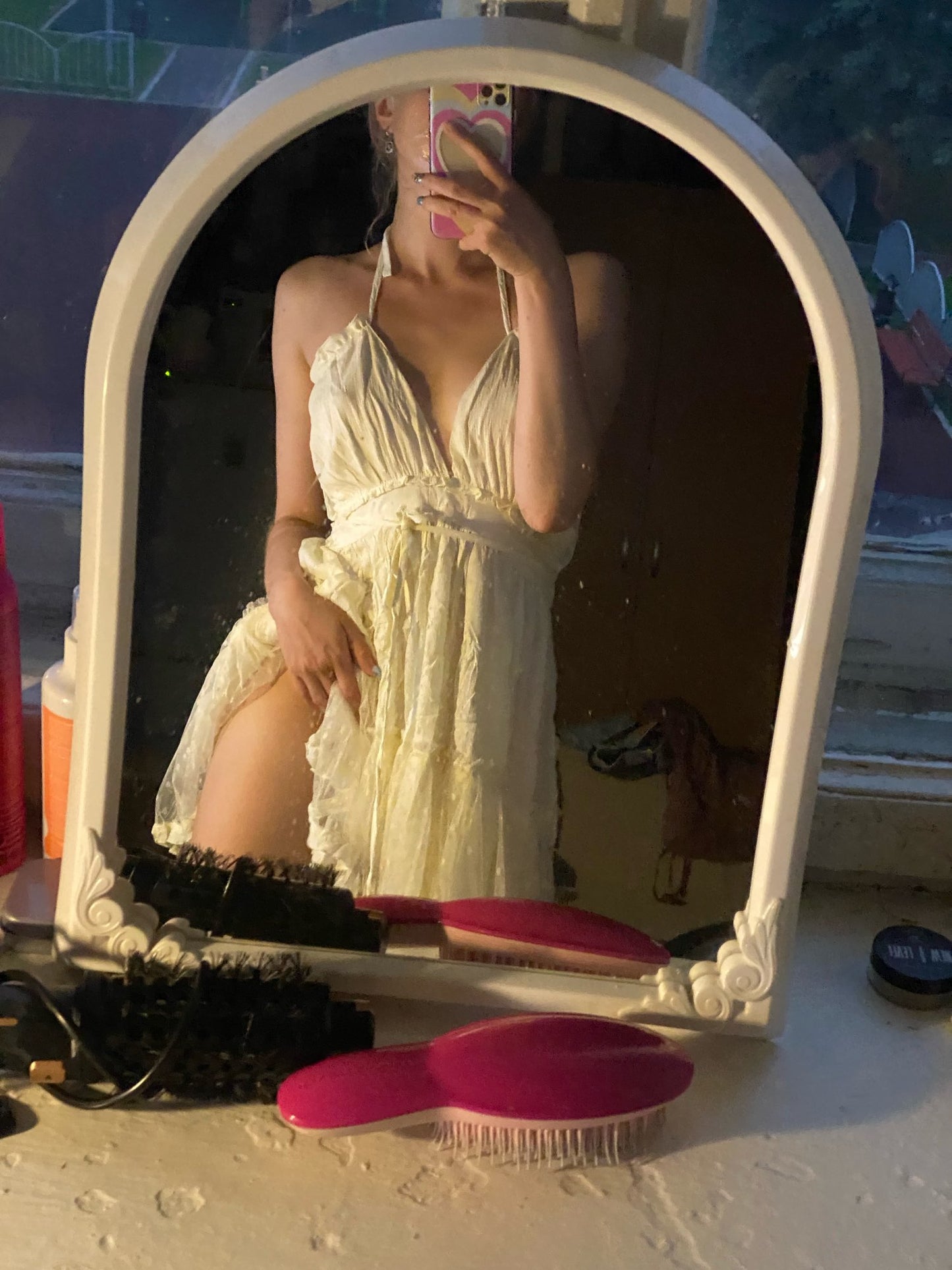 SheMujerSky Sexy Backless Lace Spliced Dress Summer Halter V-neck Mini Dresses Woman Dress Elegant Evening
