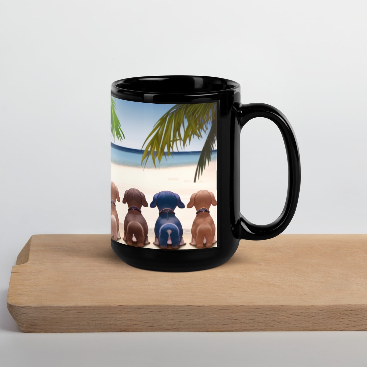 Puppy butts on the beach mug